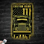 Cars Automotive Metal Sign Us Semi Hauler Driver 1