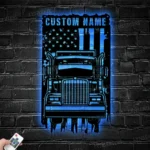 Cars Automotive Metal Sign Us Semi Hauler Driver 1