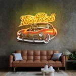 Cars Automotive Neon Sign Fabolous Flamming Hotrod Car 1
