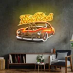 Cars Automotive Neon Sign Fabolous Flamming Hotrod Car 1