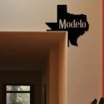 Cerveza Modelo Metal Sign Artistic Texas State Map 1
