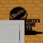 Cerveza Modelo Metal Sign Flask Cap 1