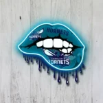 Charlotte Hornets Neon Sign Dripping Lips 1