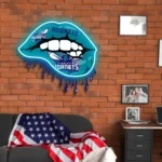 Charlotte Hornets Neon Sign Dripping Lips 1