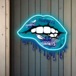 Charlotte Hornets Neon Sign Dripping Lips 1