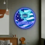 Charlotte Hornets Neon Sign Us Pennant Acrylic 1