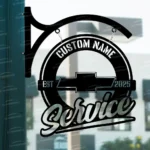 Chevrolet Metal Sign Bespoke Logo Metal Hanging Sign Car Garage Decor 1