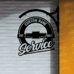 Chevrolet Metal Sign Bespoke Logo Metal Hanging Sign Car Garage Decor 1