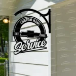 Chevrolet Metal Sign Bespoke Logo Metal Hanging Sign Car Garage Decor 1
