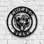 Chicago Bears Metal Sign Angry Bear Face 1