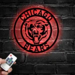 Chicago Bears Metal Sign Angry Bear Face 1