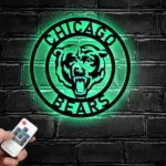 Chicago Bears Metal Sign Angry Bear Face 1