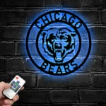 Chicago Bears Metal Sign Angry Bear Face 1