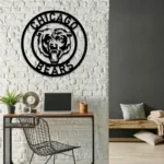 Chicago Bears Metal Sign Angry Bear Face 1