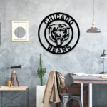 Chicago Bears Metal Sign Angry Bear Face 1