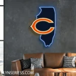 Chicago Bears Neon Sign Chicago State Map 1