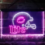 Chicago Bears Neon Sign Helmet 1