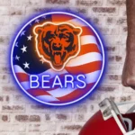 Chicago Bears Neon Sign Us Pennant Acrylic 1