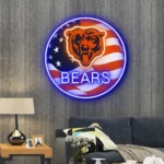 Chicago Bears Neon Sign Us Pennant Acrylic 1