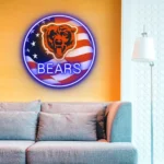 Chicago Bears Neon Sign Us Pennant Acrylic 1