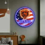 Chicago Bears Neon Sign Us Pennant Acrylic 1