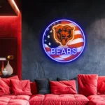 Chicago Bears Neon Sign Us Pennant Acrylic 1