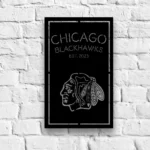 Chicago Blackhawks Metal Sign Custom Blackhawks Head 1