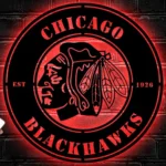 Chicago Blackhawks Metal Sign Hawk Head Icon 1