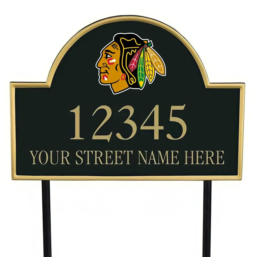 Chicago Blackhawks Metal Sign Indian Head Icon 1
