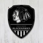 Chicago Blackhawks Metal Sign Shield Shape 1