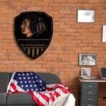 Chicago Blackhawks Metal Sign Shield Shape 1