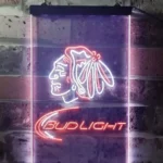 Chicago Blackhawks Neon Sign Detailed Bud Light 1
