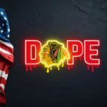 Chicago Blackhawks Neon Sign Dripping Dope 1