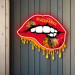 Chicago Blackhawks Neon Sign Dripping Lips 1