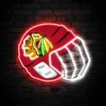 Chicago Blackhawks Neon Sign Nhl Hockey Helmet Acrylic Led 1