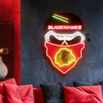 Chicago Blackhawks Neon Sign Skull 1