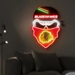Chicago Blackhawks Neon Sign Skull 1