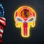 Chicago Blackhawks Neon Sign The Punisher 1