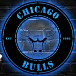 Chicago Bulls Metal Sign Bulls Round Crest 1