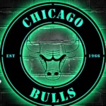 Chicago Bulls Metal Sign Bulls Round Crest 1