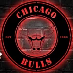 Chicago Bulls Metal Sign Bulls Round Crest 1