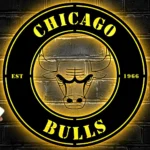 Chicago Bulls Metal Sign Bulls Round Crest 1
