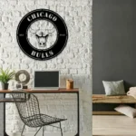 Chicago Bulls Metal Sign Bulls Round Crest 1