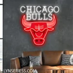 Chicago Bulls Neon Sign Angry Bull Face 1