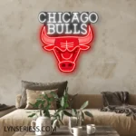 Chicago Bulls Neon Sign Angry Bull Face 1