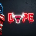 Chicago Bulls Neon Sign Dripping Dope 1