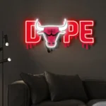 Chicago Bulls Neon Sign Dripping Dope 1