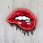 Chicago Bulls Neon Sign Dripping Lips 1