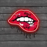 Chicago Bulls Neon Sign Dripping Lips 1