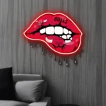 Chicago Bulls Neon Sign Dripping Lips 1